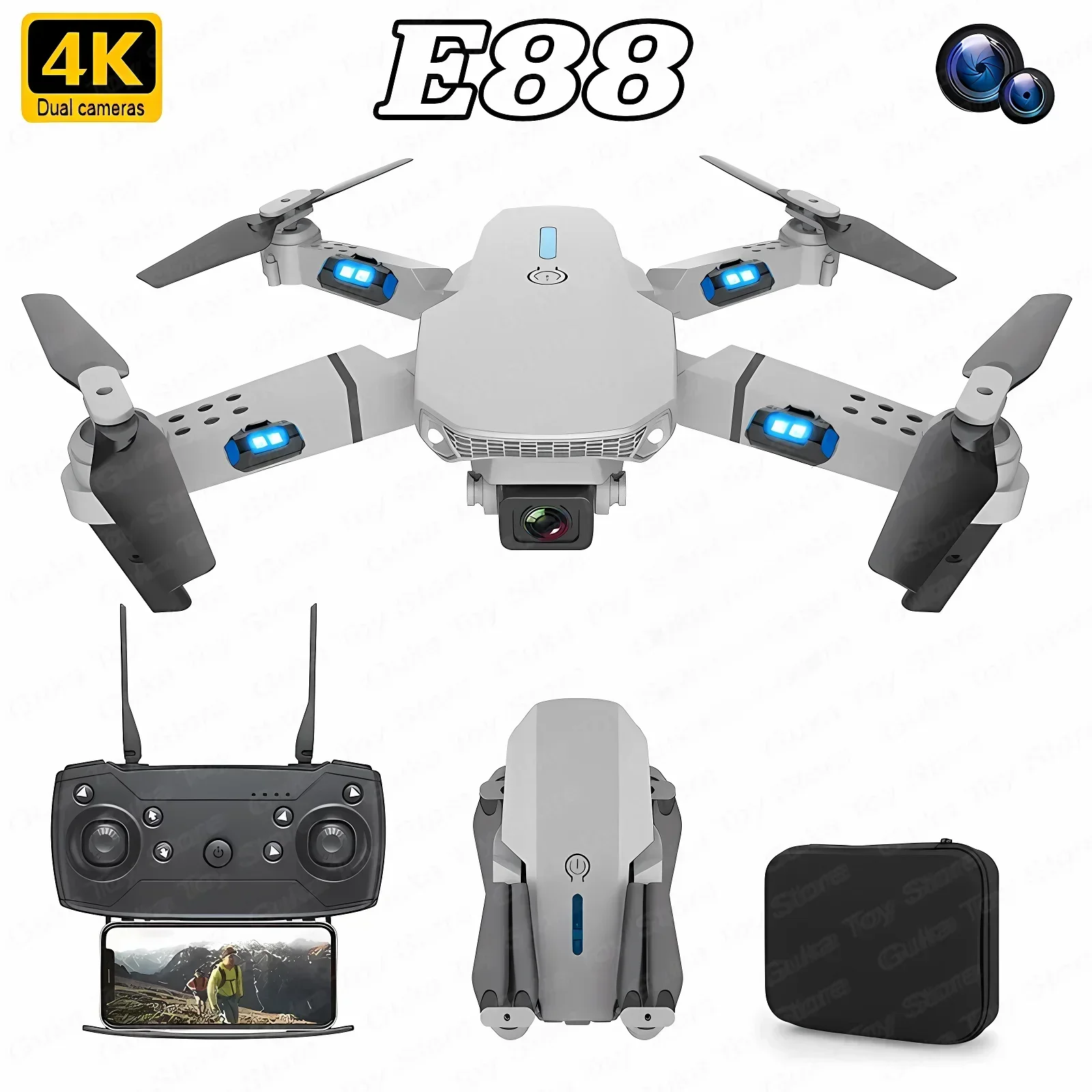 Drone Camera Wide Angle - E88 Pro WIFI FPV الطائرة بدون