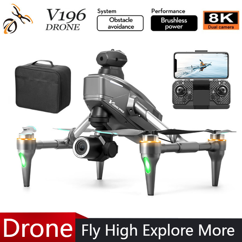 Drone Camera With Gimbal - 2025 V196 التلقائي تجنب العوائق الطائرة