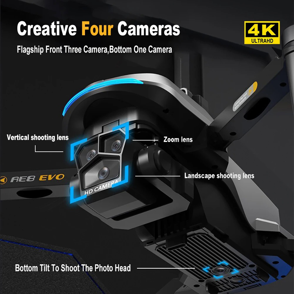 طائرة بدون طيار AE8 EVO احتراف - مراجعة Drone Camera Night Vision وسعره