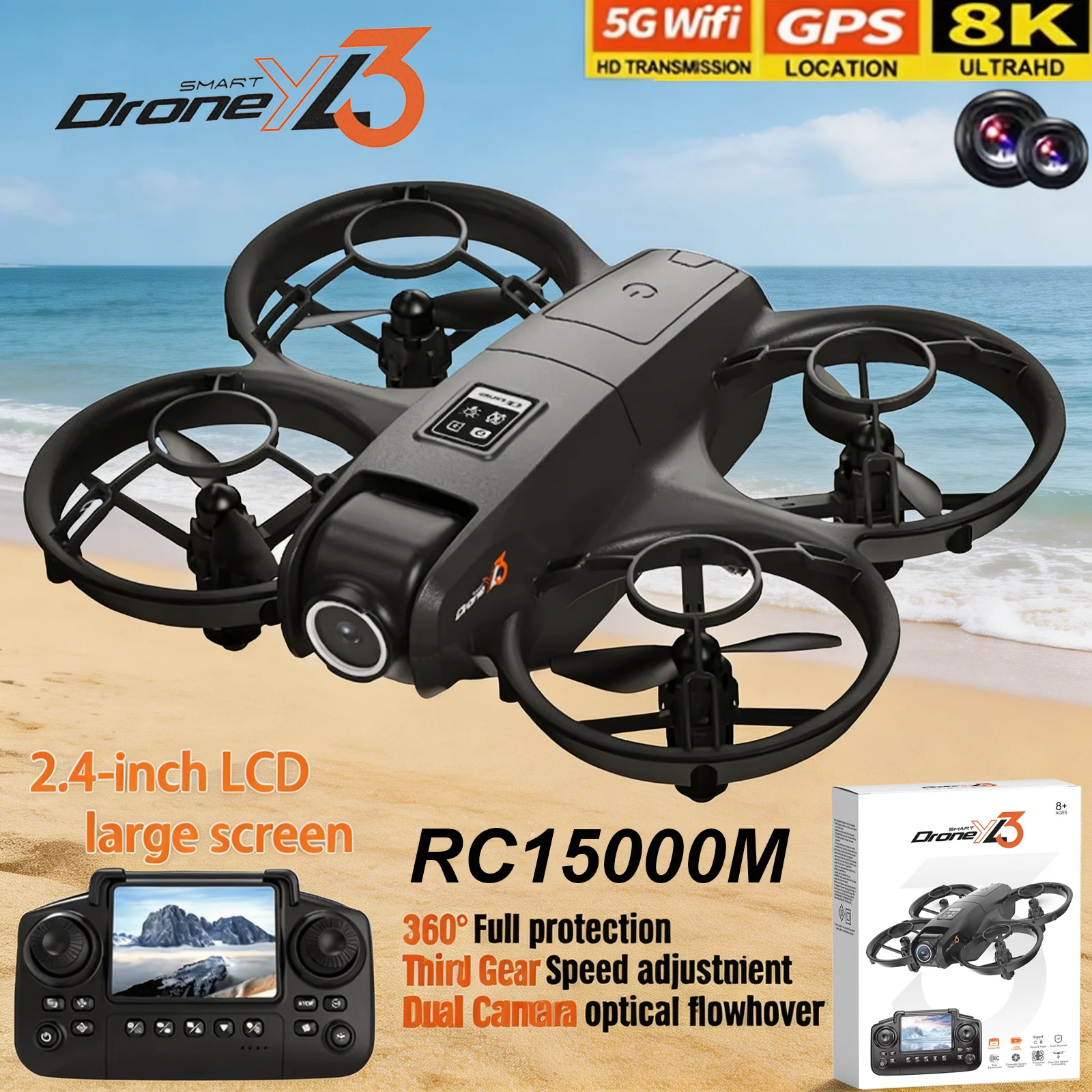 طائرة بدون طيار YL3 RC جديدة ب - مراجعة Drone Camera Wide Angle وسعره